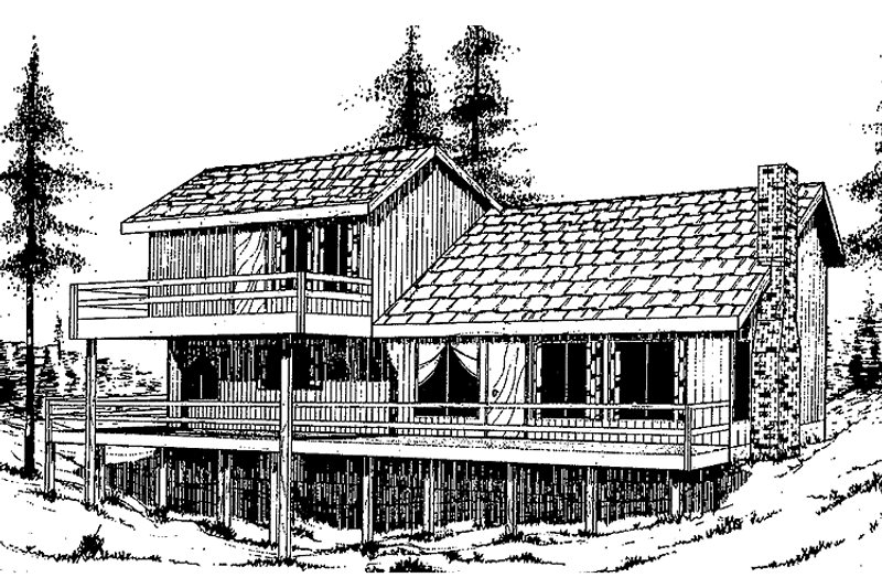 Home Plan - Exterior - Front Elevation 3 for Country House Plan #60-770 - 3 bed, 2 bath