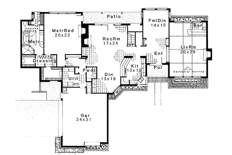 Dream House Plan - Floor Plan - Main Floor for Mediterranean House Plan #310-1071 - 4 bed, 3.5 bath
