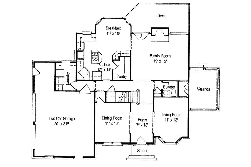 Home Plan - Floor Plan - Main Floor for Contemporary House Plan #429-249 - 4 bed, 3.5 bath
