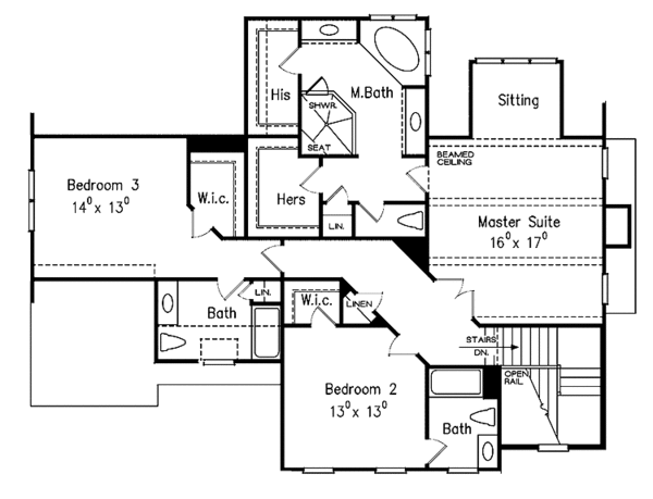 Architectural House Design - European Floor Plan - Upper Floor Plan #927-484