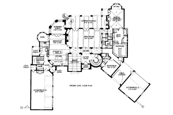 Floor Plan - Main Floor for European House Plan #141-320 - 6 bed, 6.5 bath