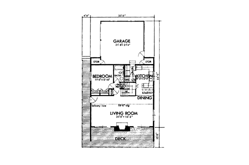 Dream House Plan - Floor Plan - Main Floor for Prairie House Plan #320-1208 - 3 bed, 2 bath