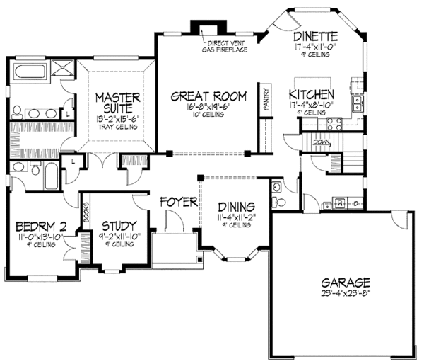 House Design - Ranch Floor Plan - Main Floor Plan #51-701
