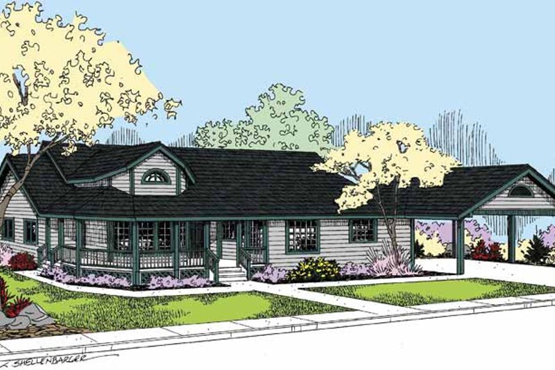 Architectural House Design - Country Exterior - Front Elevation Plan #60-1011