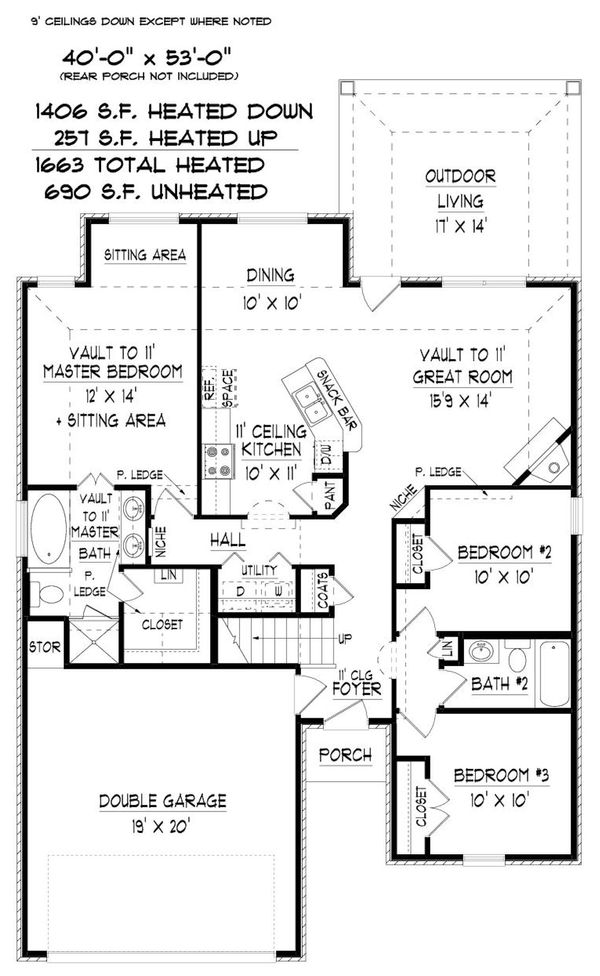 Traditional Floor Plan - Main Floor Plan #424-409