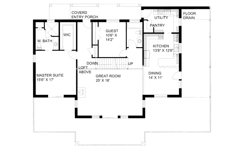 Home Plan - Floor Plan - Main Floor for Ranch House Plan #117-856 - 4 bed, 2 bath