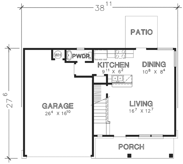 Architectural House Design - Country Floor Plan - Main Floor Plan #472-435