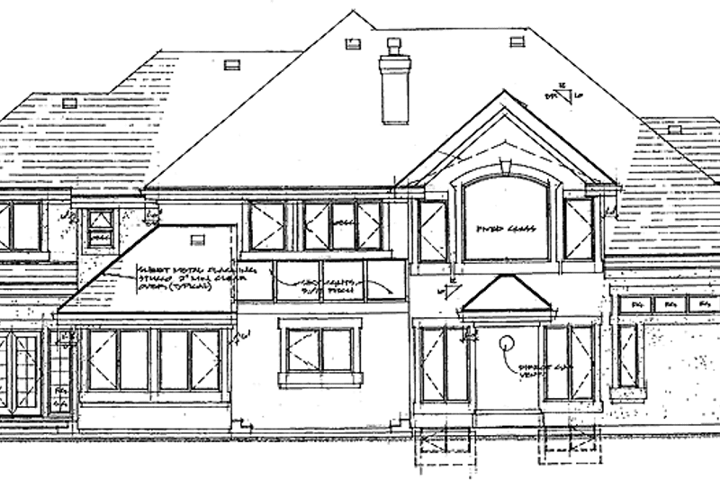 Dream House Plan - Exterior - Rear Elevation for European House Plan #47-873 - 4 bed, 4.5 bath