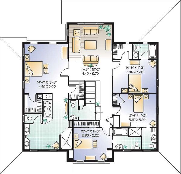 House Plan Design - Farmhouse Floor Plan - Upper Floor Plan #23-669