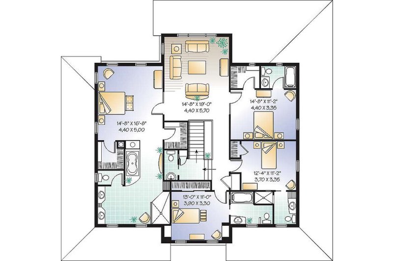 Home Plan - Floor Plan - Upper Floor for Farmhouse House Plan #23-669 - 4 bed, 4.5 bath