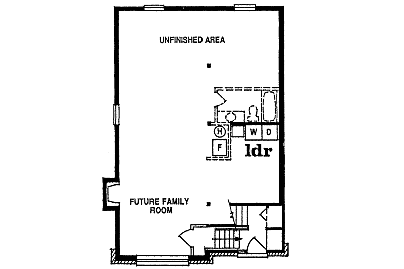 Home Plan - Floor Plan - Lower Floor for Contemporary House Plan #47-778 - 3 bed, 1 bath