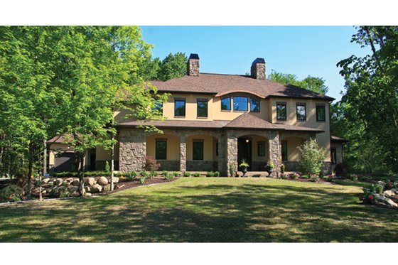 Exterior - Front Elevation 3 for Prairie House Plan #928-248 - 5 bed, 3.5 bath