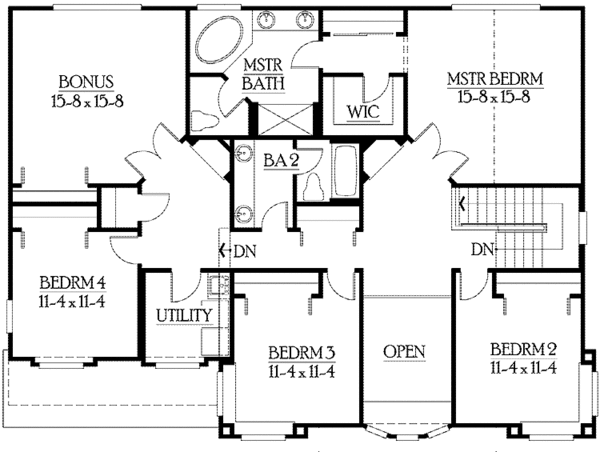 Architectural House Design - Prairie Floor Plan - Upper Floor Plan #132-381