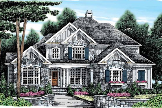 Exterior - Front Elevation 3 for Country House Plan #927-890 - 5 bed, 4 bath