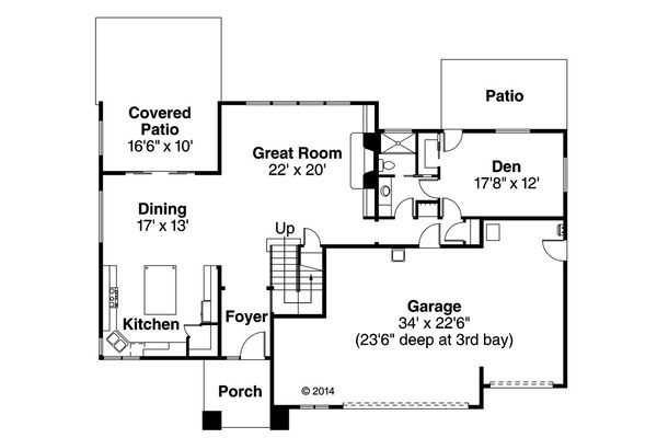 Home Plan - Prairie Floor Plan - Main Floor Plan #124-969