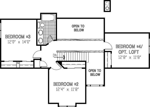Architectural House Design - European Floor Plan - Upper Floor Plan #953-68