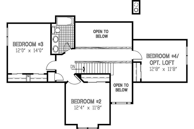 Architectural House Design - Floor Plan - Upper Floor for European House Plan #953-68 - 4 bed, 2.5 bath