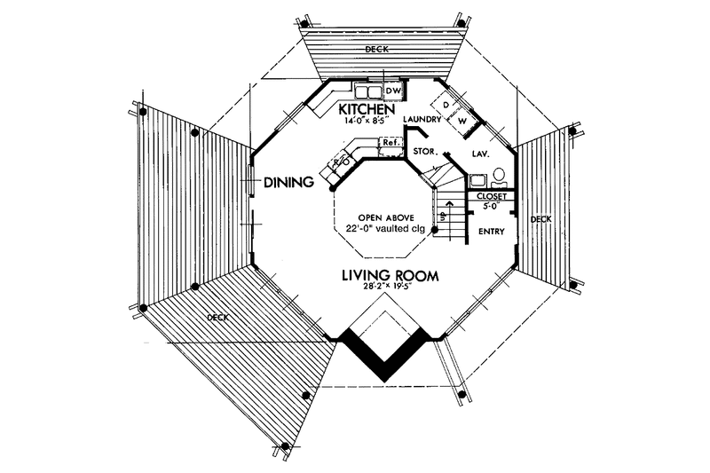 Home Plan - Floor Plan - Main Floor for Contemporary House Plan #320-1508 - 3 bed, 2.5 bath