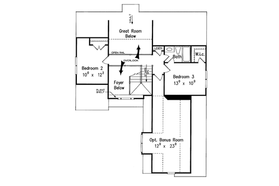 Floor Plan - Upper Floor for Traditional House Plan #927-207 - 3 bed, 2.5 bath