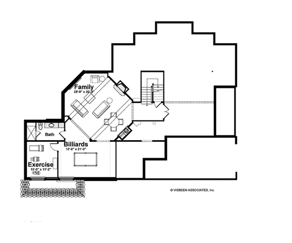 Country Floor Plan - Lower Floor Plan #928-233