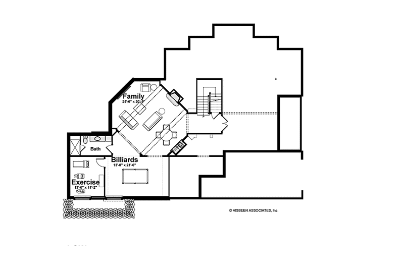 Architectural House Design - Floor Plan - Lower Floor for Country House Plan #928-233 - 4 bed, 4 bath