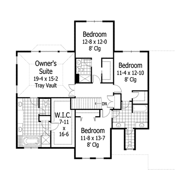 House Design - Country Floor Plan - Upper Floor Plan #51-1119