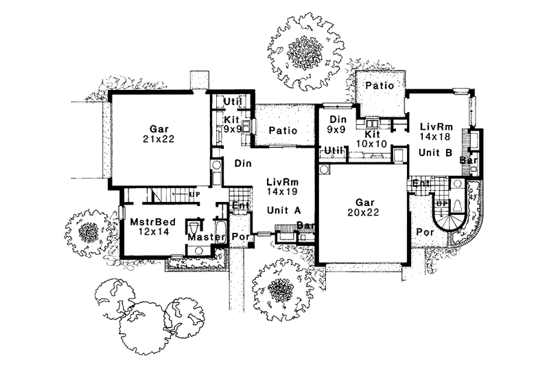 Home Plan - Floor Plan - Main Floor for Contemporary House Plan #310-1141 - 5 bed, 3 bath