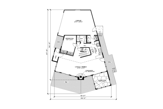 Floor Plan - Main Floor for Contemporary House Plan #320-142 - 3 bed, 2 bath