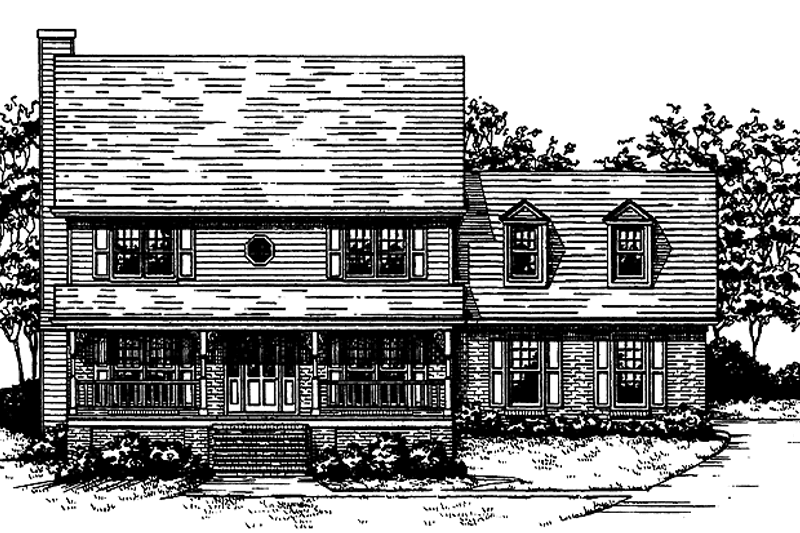 House Blueprint - Country Exterior - Front Elevation Plan #30-273