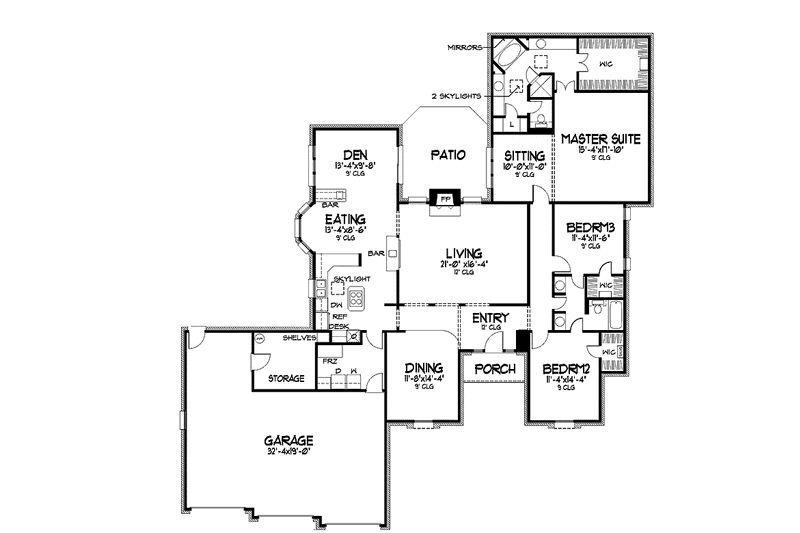 Dream House Plan - Floor Plan - Main Floor for European House Plan #320-968 - 3 bed, 2 bath