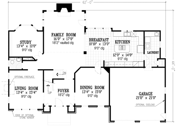 Architectural House Design - European Floor Plan - Main Floor Plan #953-51