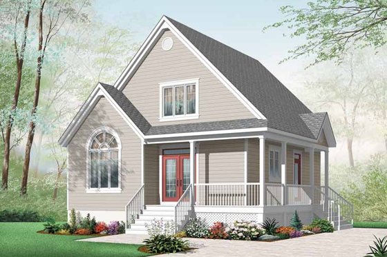 Exterior - Front Elevation 3 for Country House Plan #23-2403 - 2 bed, 2 bath