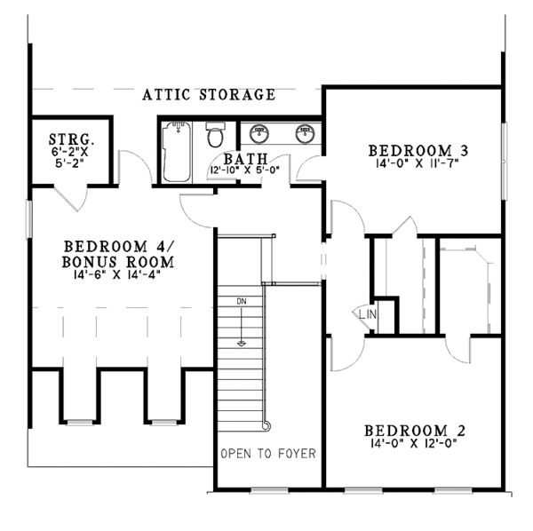 Home Plan - Colonial Floor Plan - Upper Floor Plan #17-2874