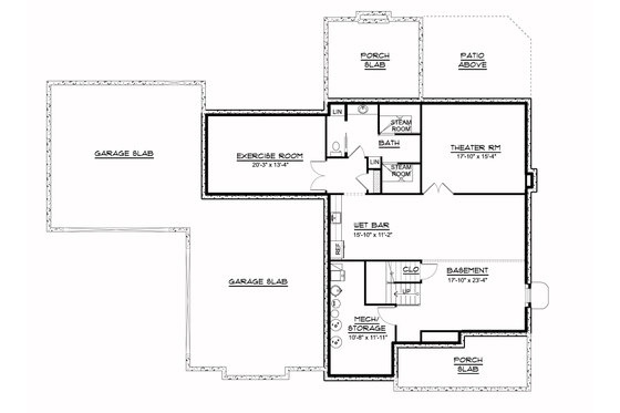 Floor Plan - Lower Floor for Farmhouse House Plan #1064-113 - 5 bed, 4.5 bath