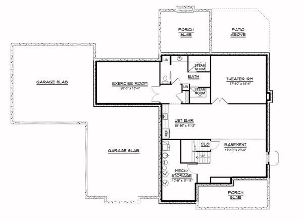 Architectural House Design - Farmhouse Floor Plan - Lower Floor Plan #1064-113