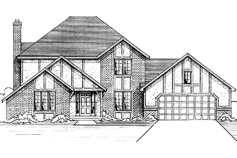 Architectural House Design - Exterior - Front Elevation 3 for Tudor House Plan #51-698 - 3 bed, 2.5 bath