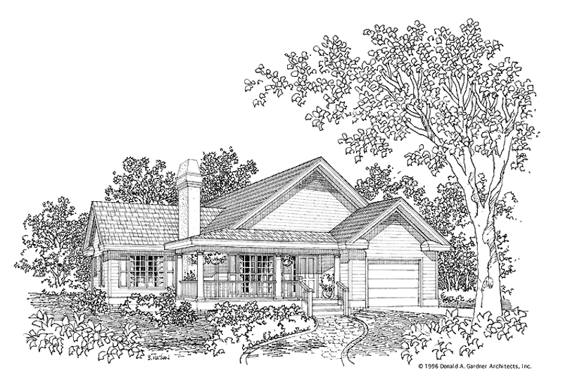 Architectural House Design - Country Exterior - Front Elevation Plan #929-386