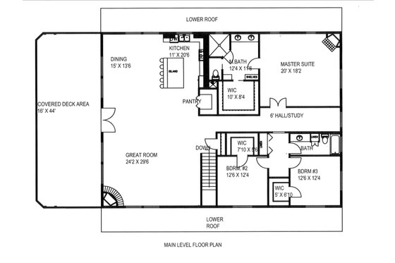 Floor Plan - Main Floor for Barndominium House Plan #117-1008 - 3 bed, 3 bath