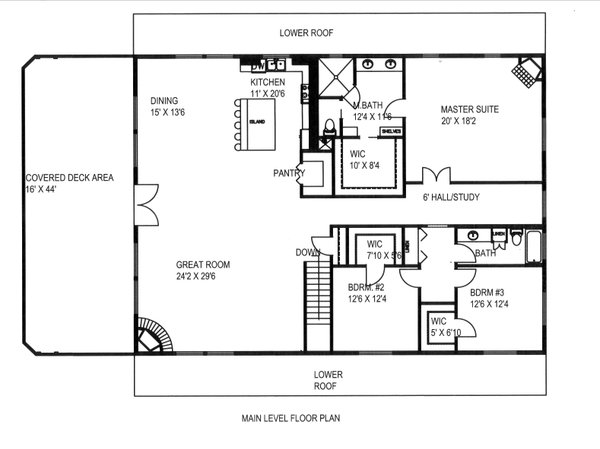 Barndominium Floor Plan - Main Floor Plan #117-1008