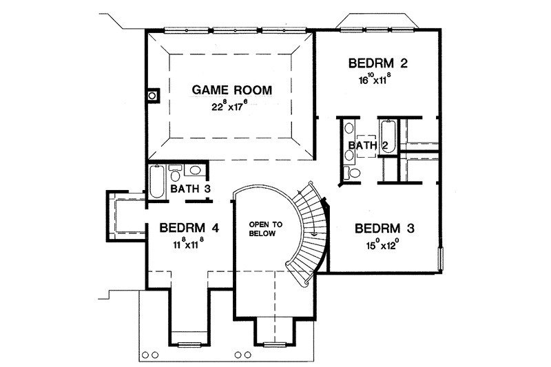 Home Plan - Floor Plan - Upper Floor for Traditional House Plan #472-93 - 4 bed, 3 bath