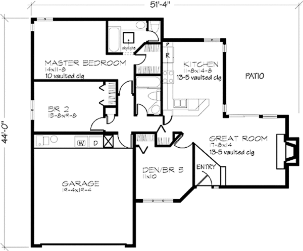 House Blueprint - Ranch Floor Plan - Main Floor Plan #320-1155