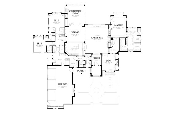 Floor Plan - Main Floor for European House Plan #48-878 - 4 bed, 3.5 bath