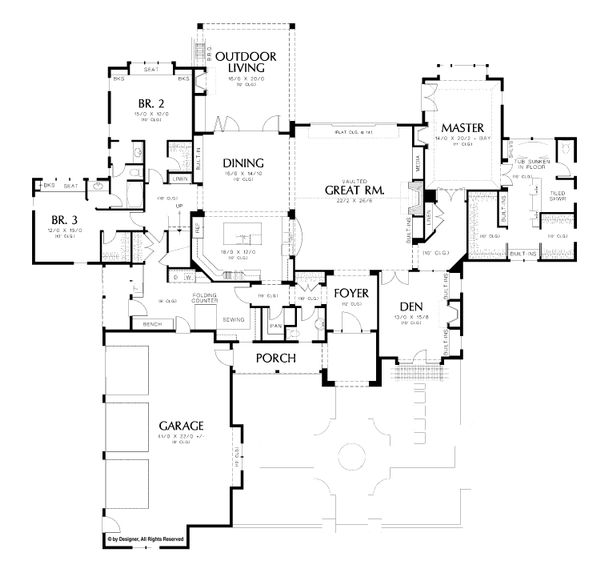 House Design - European Floor Plan - Main Floor Plan #48-878