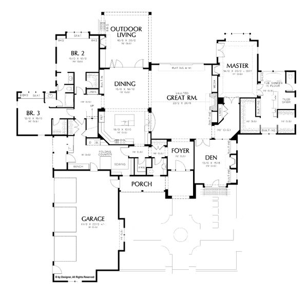 Home Plan - European Floor Plan - Main Floor Plan #48-878