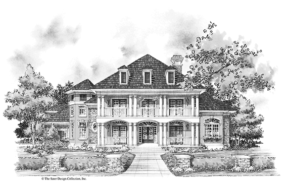Exterior - Front Elevation 3 for Southern House Plan #930-270 - 4 bed, 3.5 bath