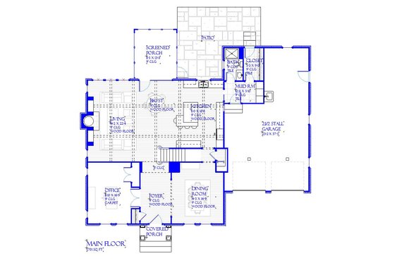 Floor Plan - Main Floor for Traditional House Plan #901-142 - 4 bed, 3.5 bath