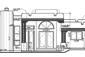 Exterior - Rear Elevation for Adobe / Southwestern House Plan #72-1050 - 3 bed, 2.5 bath
