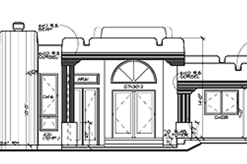Home Plan - Exterior - Rear Elevation for Adobe / Southwestern House Plan #72-1050 - 3 bed, 2.5 bath