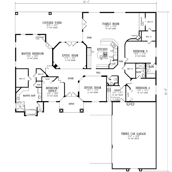 Mediterranean Floor Plan - Main Floor Plan #1-801