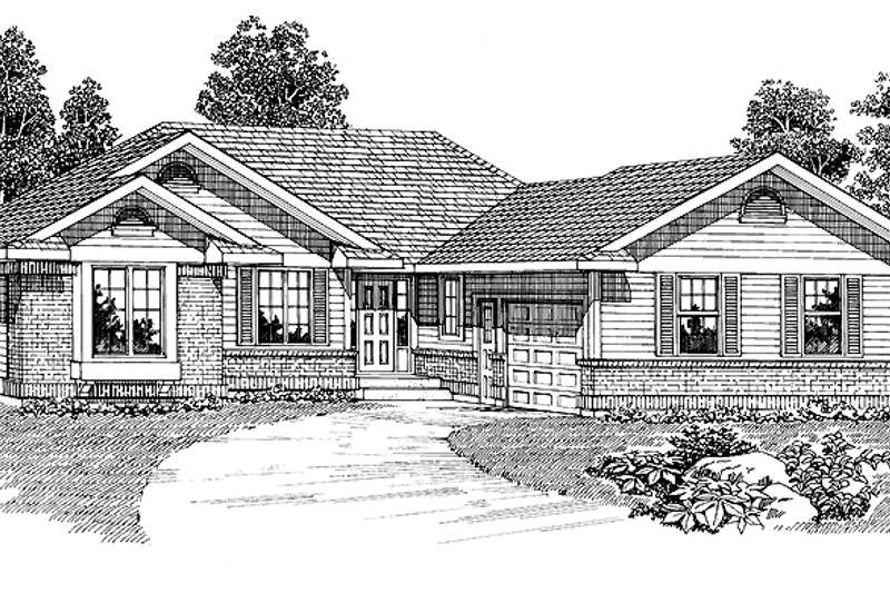 Home Plan - Exterior - Front Elevation 3 for Ranch House Plan #47-791 - 3 bed, 2 bath